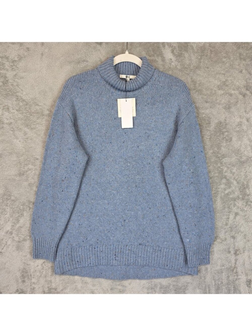Uniqlo Sweater Womens XS Blue Soft Knit High Neck Long Sleeve Stretch Pullover